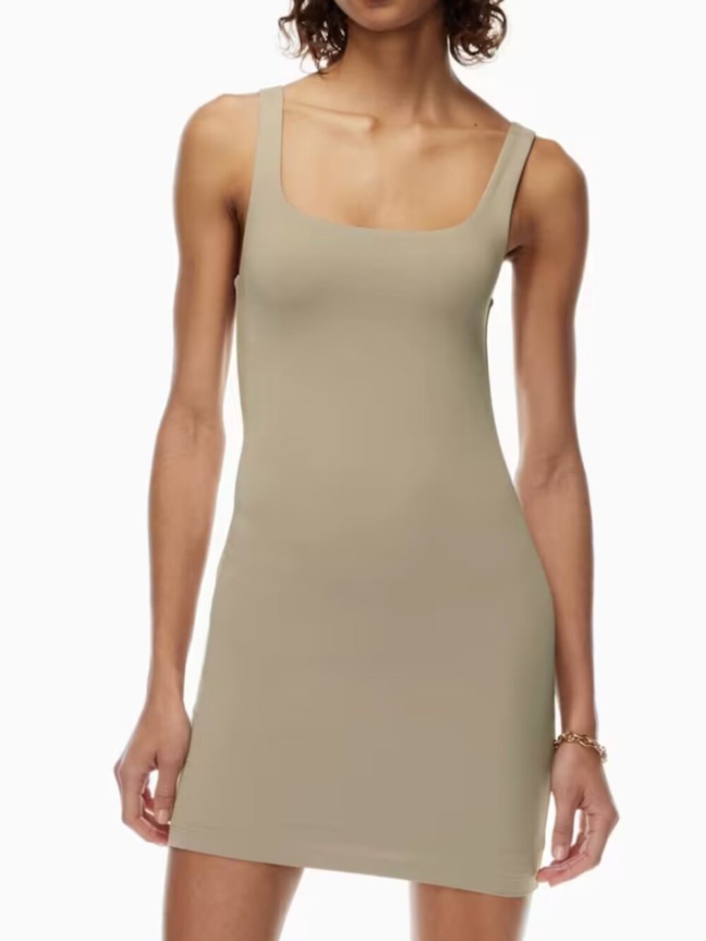 Babaton Contour Squareneck Mini Dress in Fluent Taupe